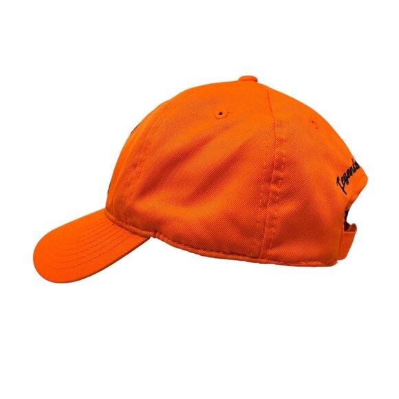 Cabela's Legendary Hunting Safety Blaze Orange Strapback Hat Cap Deer Skull - Picture 4 of 10